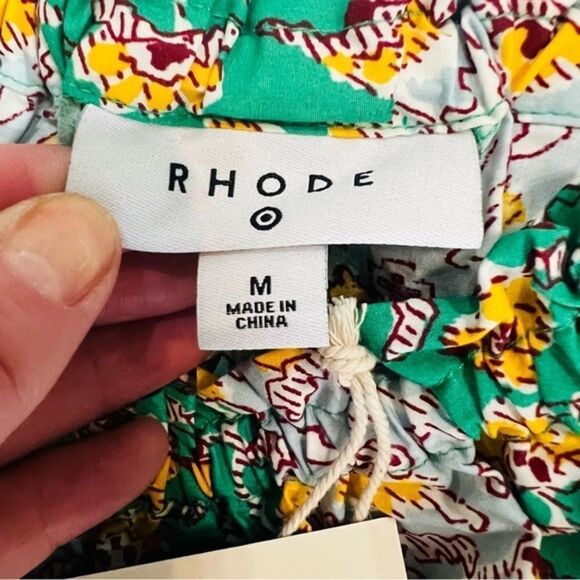 RHODE x Target whimsical Green floral spaghetti strap crop bra top size medium - Picture 7 of 10